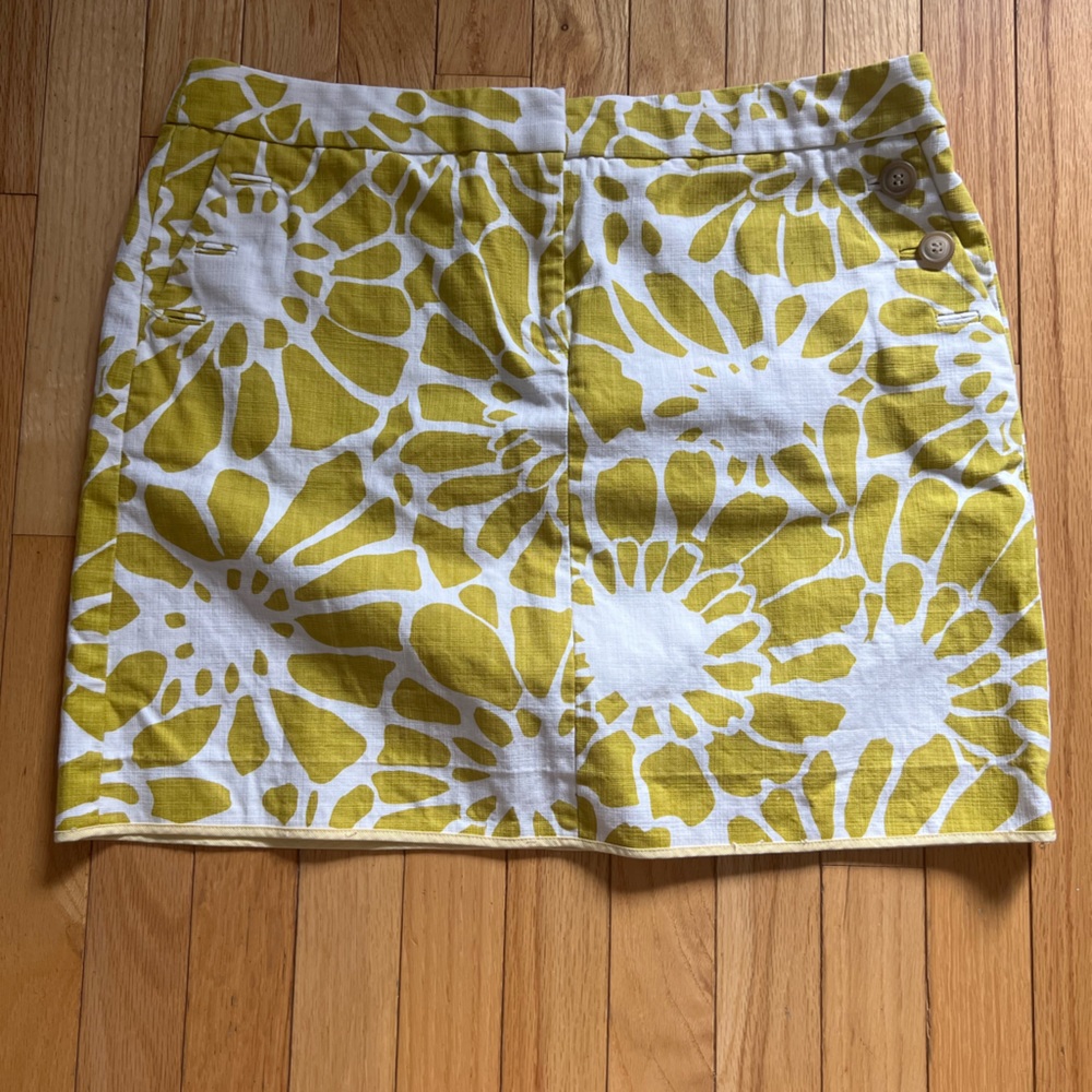 J.Crew Yellow and White Floral Skirt